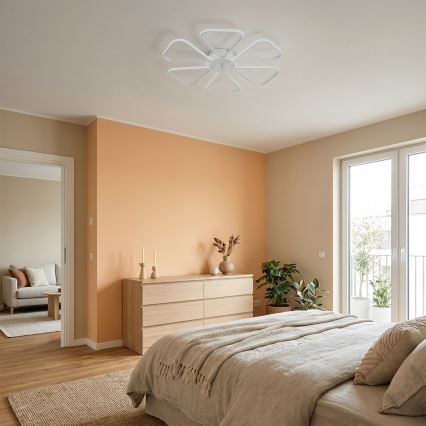 Brilagi - stmievateľný LED stropný ventilátor, 38 W, 230 V, 3000–6500 K, priemer 76 cm, biely + diaľkové ovládanie