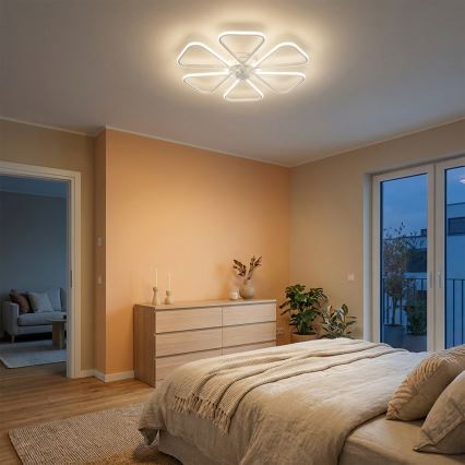 Brilagi - stmievateľný LED stropný ventilátor, 38 W, 230 V, 3000–6500 K, priemer 76 cm, biely + diaľkové ovládanie