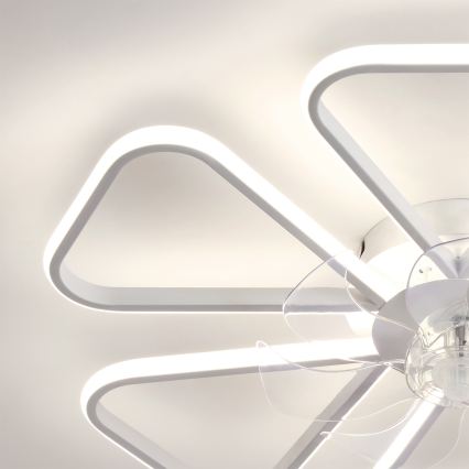 Brilagi - stmievateľný LED stropný ventilátor, 38 W, 230 V, 3000–6500 K, priemer 76 cm, biely + diaľkové ovládanie