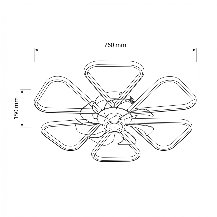 Brilagi - stmievateľný LED stropný ventilátor, 38 W, 230 V, 3000–6500 K, priemer 76 cm, biely + diaľkové ovládanie