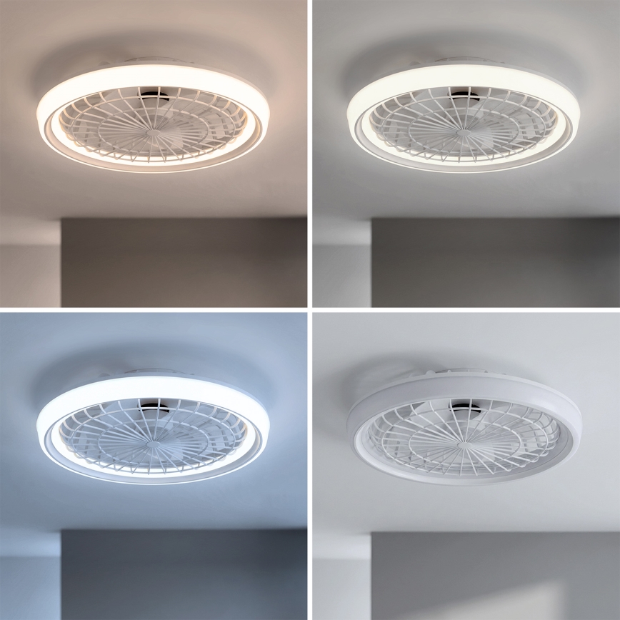 Brilagi - LED stmievateľný stropný ventilátor LED/40W/230V priemer 48 cm biely + diaľkové ovládanie