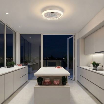 Brilagi - LED stmievateľný stropný ventilátor LED/40W/230V priemer 48 cm biely + diaľkové ovládanie