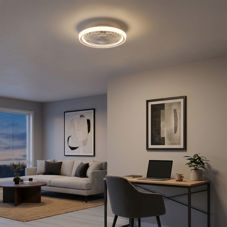 Brilagi - LED stmievateľný stropný ventilátor LED/40W/230V priemer 48 cm biely + diaľkové ovládanie