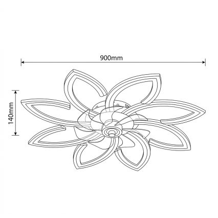 Brilagi - LED stmievateľný stropný ventilátor LED/43W/230V pr. 90 cm biela + diaľkové ovládanie