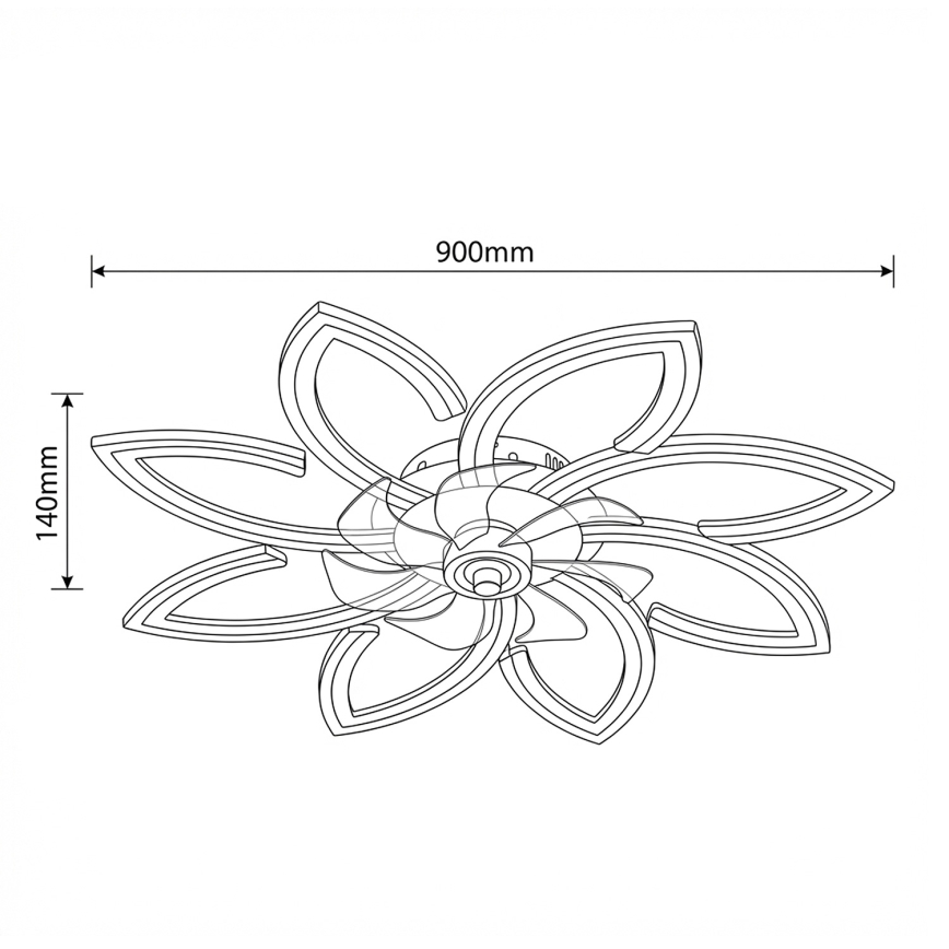 Brilagi - LED stmievateľný stropný ventilátor LED/43W/230V pr. 90 cm biela + diaľkové ovládanie