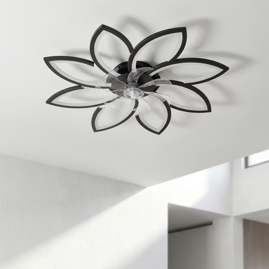 Brilagi - LED stmievateľný stropný ventilátor LED/43W/230V 3000-6500K pr. 90 cm čierna + diaľkové ovládanie