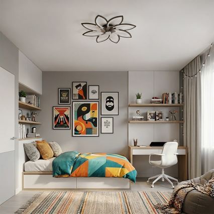 Brilagi - LED stmievateľný stropný ventilátor LED/43W/230V 3000-6500K pr. 90 cm čierna + diaľkové ovládanie