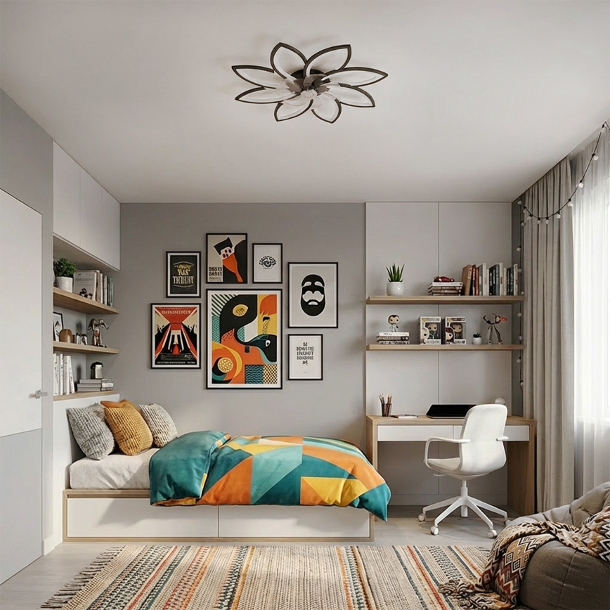 Brilagi - LED stmievateľný stropný ventilátor LED/43W/230V 3000-6500K pr. 90 cm čierna + diaľkové ovládanie