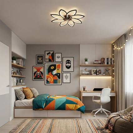 Brilagi - LED stmievateľný stropný ventilátor LED/43W/230V 3000-6500K pr. 90 cm čierna + diaľkové ovládanie