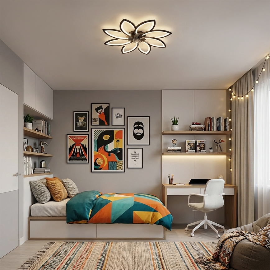 Brilagi - LED stmievateľný stropný ventilátor LED/43W/230V 3000-6500K pr. 90 cm čierna + diaľkové ovládanie