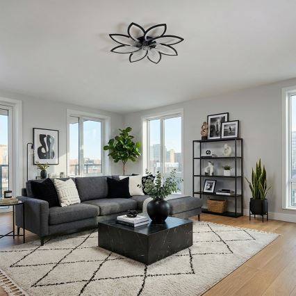 Brilagi - LED stmievateľný stropný ventilátor LED/43W/230V 3000-6500K pr. 90 cm čierna + diaľkové ovládanie