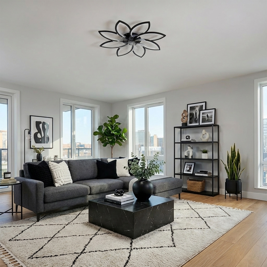 Brilagi - LED stmievateľný stropný ventilátor LED/43W/230V 3000-6500K pr. 90 cm čierna + diaľkové ovládanie