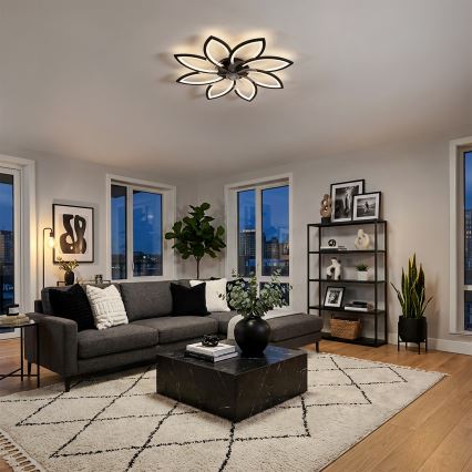Brilagi - LED stmievateľný stropný ventilátor LED/43W/230V 3000-6500K pr. 90 cm čierna + diaľkové ovládanie