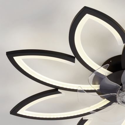 Brilagi - LED stmievateľný stropný ventilátor LED/43W/230V 3000-6500K pr. 90 cm čierna + diaľkové ovládanie