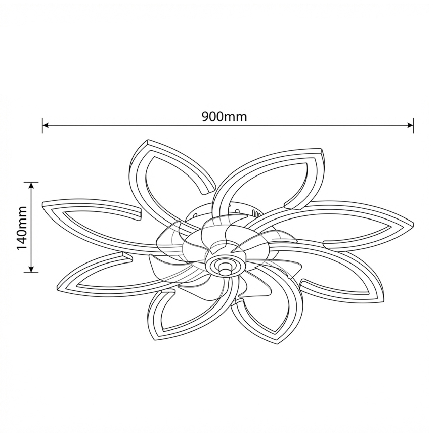 Brilagi - LED stmievateľný stropný ventilátor LED/43W/230V 3000-6500K pr. 90 cm čierna + diaľkové ovládanie