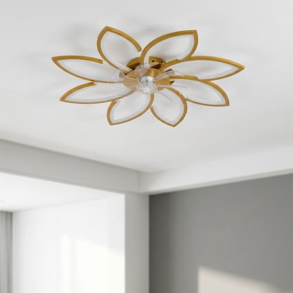 Brilagi - LED stmievateľný stropný ventilátor LED/43W/230V pr. 90 cm zlatý + diaľkové ovládanie
