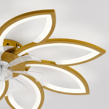 Brilagi - LED stmievateľný stropný ventilátor LED/43W/230V pr. 90 cm zlatý + diaľkové ovládanie