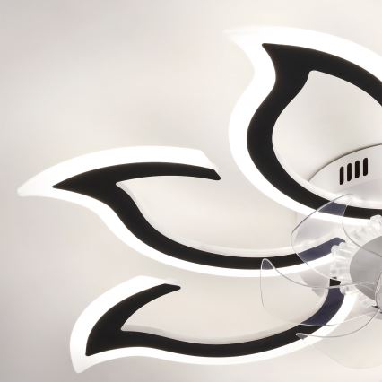 Brilagi - Stropný ventilátor s stmievateľnou LED, 44 W, 230 V, priemer 90 cm, čierny + diaľkové ovládanie