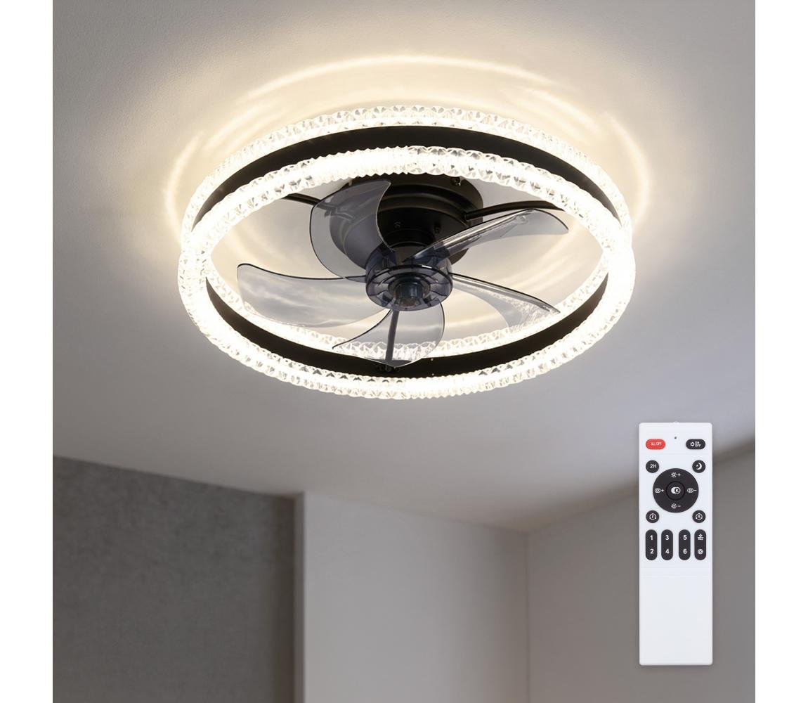 Brilagi - LED stmievateľný stropný látor LED/62W/230V pr. 50 cm čierny + diaľkové ovládanie WF-OSD-003-BLK
