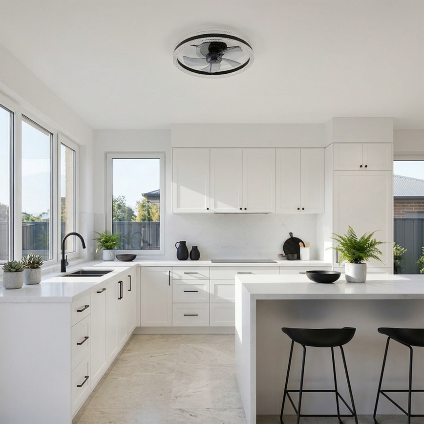 Brilagi - LED stmievateľný stropný ventilátor LED/62W/230V 3000-6500K pr. 50 cm čierna + diaľkové ovládanie