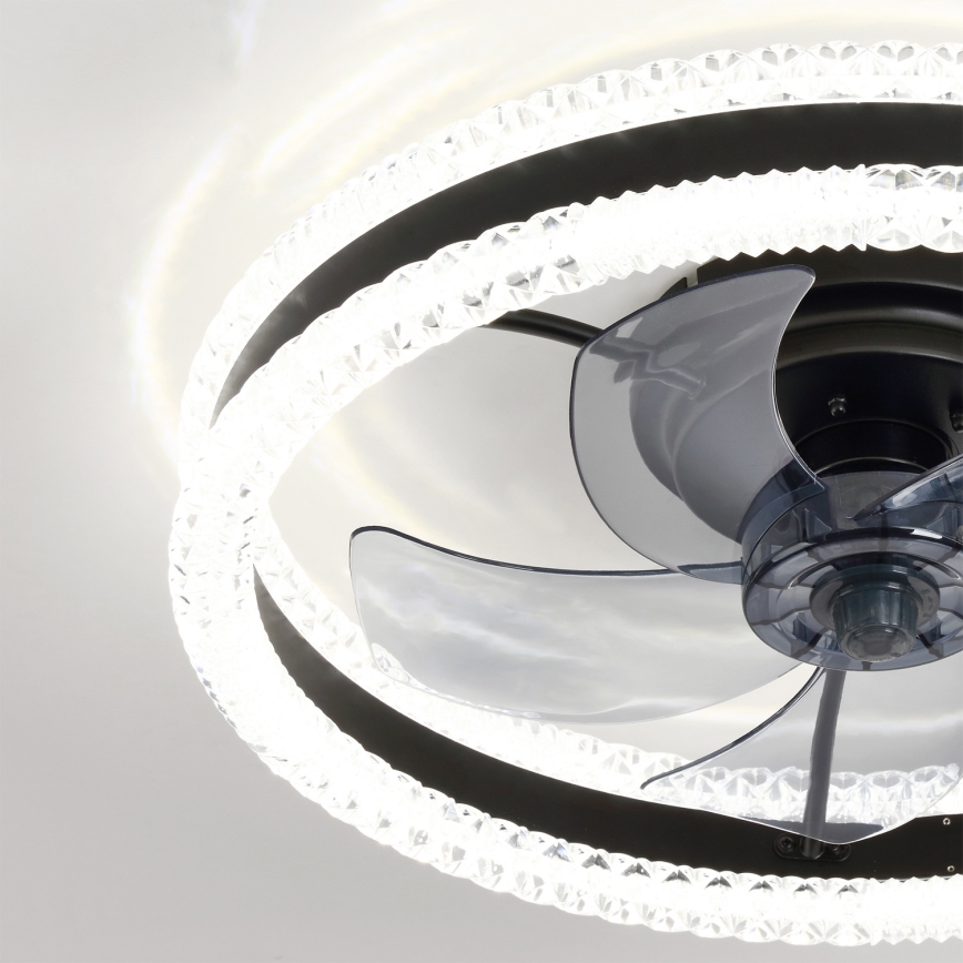 Brilagi - LED stlmiteľný stropný ventilátor LED/62W/230V pr. 50 cm čierny + diaľkové ovládanie