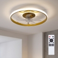 BRILAGI - LED stmievateľný stropný ventilátor LED/66W/230V 3000-6500K pr. 55 cm biela/zlatá + diaľkové ovládanie