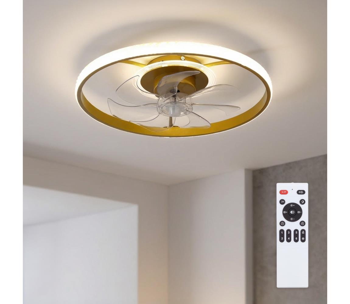 Brilagi - LED stmievateľný stropný látor LED/66W/230V 55 cm biela/zlatá + diaľkové ovládanie WF-OSD-176-GLD