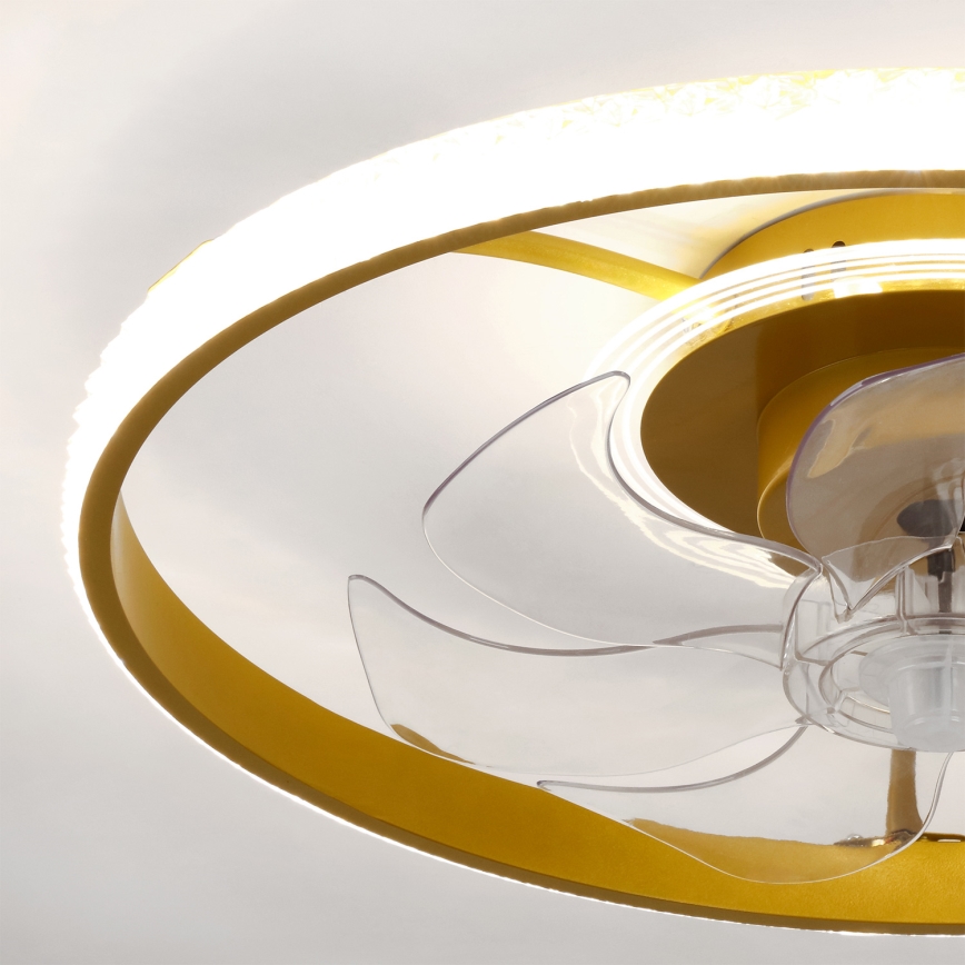 Brilagi - LED stmievateľný stropný ventilátor LED/66W/230V 3000-6500K pr. 55 cm biela/zlatá + diaľkové ovládanie