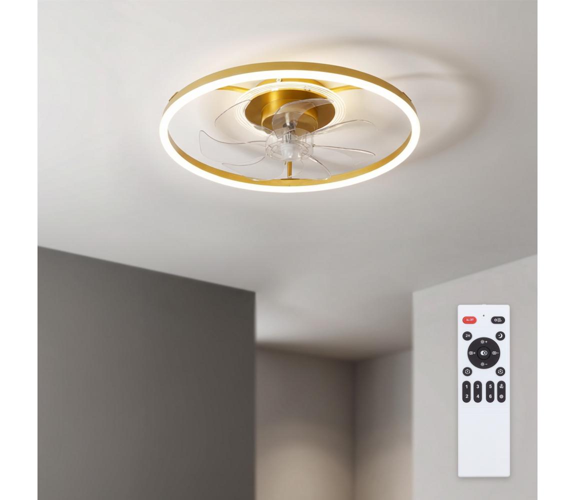 Brilagi - LED stmievateľný stropný látor LED/66W/230V 55 cm biela/zlatá + diaľkové ovládanie WF-OSD-177-GLD