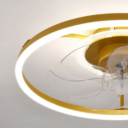 Brilagi - stmievateľný stropný ventilátor s LED 66W/230V 3000-6500K priemer 55 cm biela/zlatá + diaľkové ovládanie