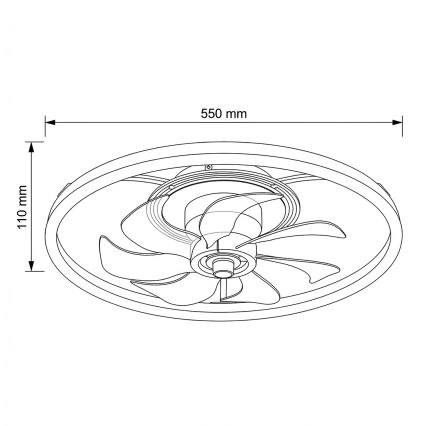 Brilagi - stmievateľný stropný ventilátor s LED 66W/230V 3000-6500K priemer 55 cm biela/zlatá + diaľkové ovládanie