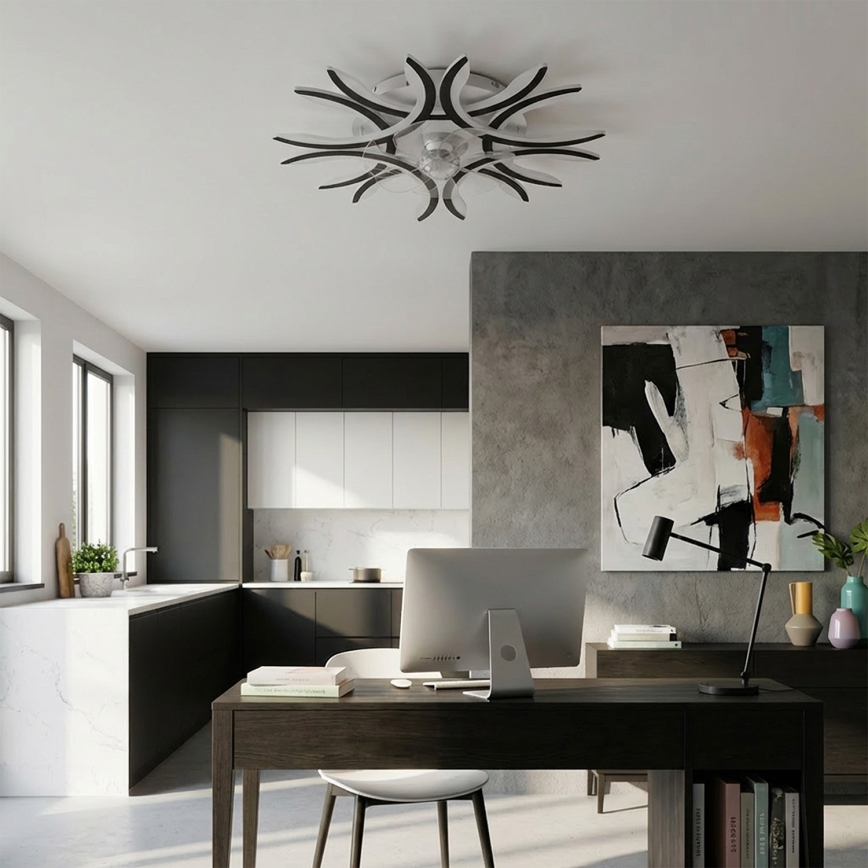 Brilagi - stmievateľný LED stropný ventilátor 70W/230V, 3000-6500K, priemer 76 cm, čierny, s diaľkovým ovládaním