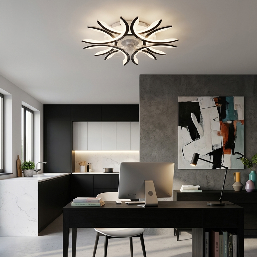 Brilagi - stmievateľný LED stropný ventilátor 70W/230V, 3000-6500K, priemer 76 cm, čierny, s diaľkovým ovládaním