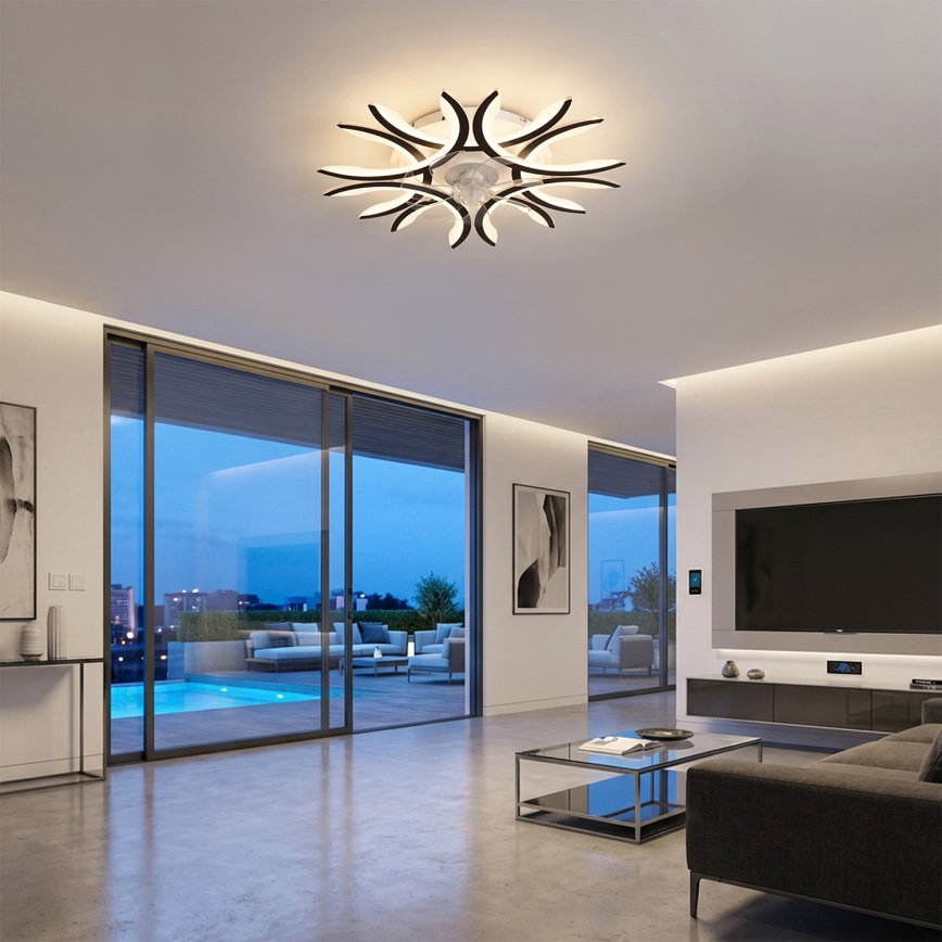 Brilagi - stmievateľný LED stropný ventilátor 70W/230V, 3000-6500K, priemer 76 cm, čierny, s diaľkovým ovládaním