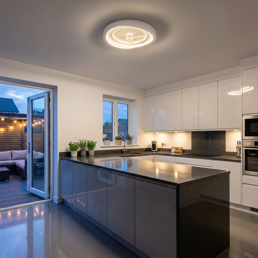 Brilagi - LED stmievateľný stropný ventilátor LED/80W/230V pr. 50 cm biela + diaľkové ovládanie