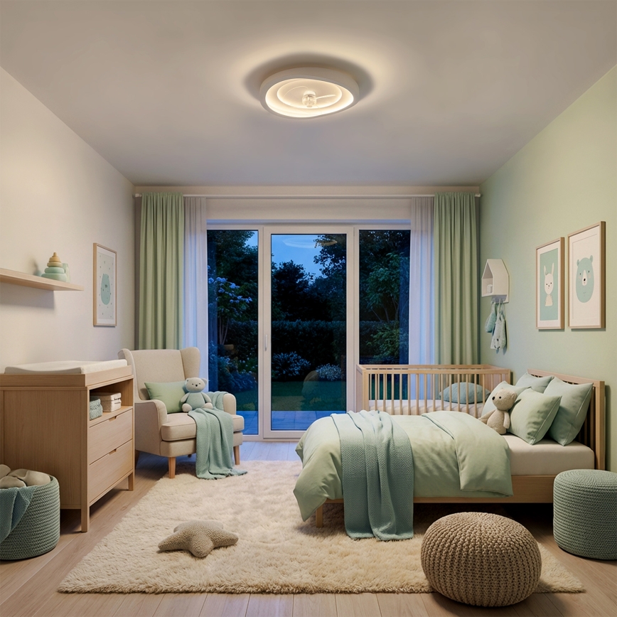 Brilagi - LED stmievateľný stropný ventilátor LED/80W/230V pr. 50 cm biela + diaľkové ovládanie