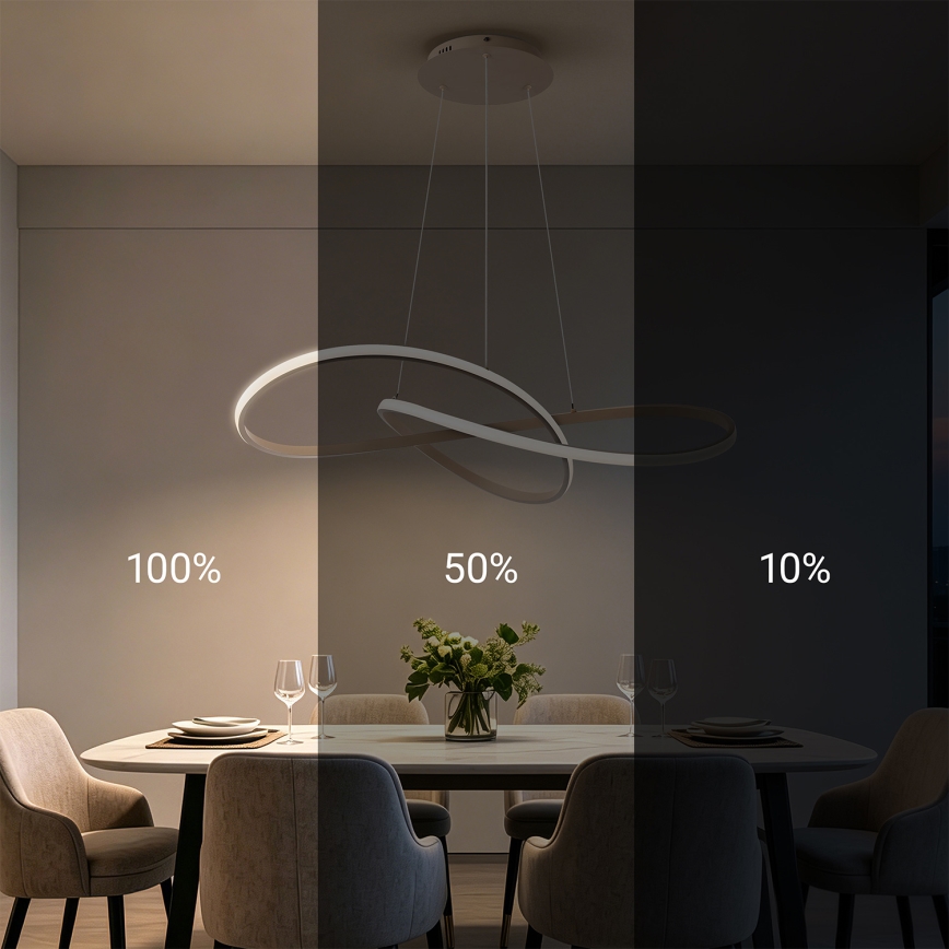 Brilagi - LED stmievateľný luster na lanku INFINITY LED/80W/230V 3000-6000K 80x80 cm béžový + diaľkové ovládanie