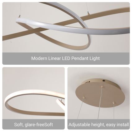 Brilagi - LED stmievateľný luster na lanku INFINITY LED/80W/230V 3000-6000K 80x80 cm béžový + diaľkové ovládanie