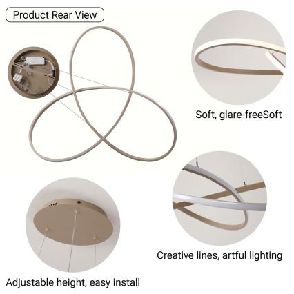 Brilagi - LED stmievateľný luster na lanku INFINITY LED/80W/230V 3000-6000K 80x80 cm béžový + diaľkové ovládanie
