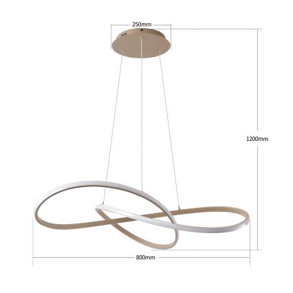 Brilagi - LED stmievateľný luster na lanku INFINITY LED/80W/230V 3000-6000K 80x80 cm béžový + diaľkové ovládanie