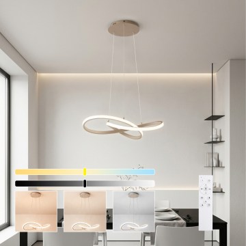Brilagi - LED stmievateľný závesný luster na lankách INFINITY LED/55W/230V 3000-6000K 50x50 cm béžová + diaľkové ovládanie