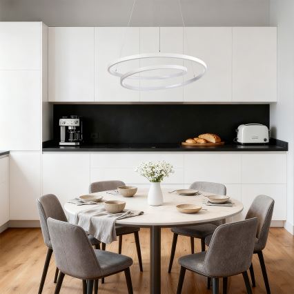 Brilagi - LED stmievateľný luster na lankách TWISTER LED/48W/230V 3000-6000K pr. 50 cm biela + diaľkové ovládanie