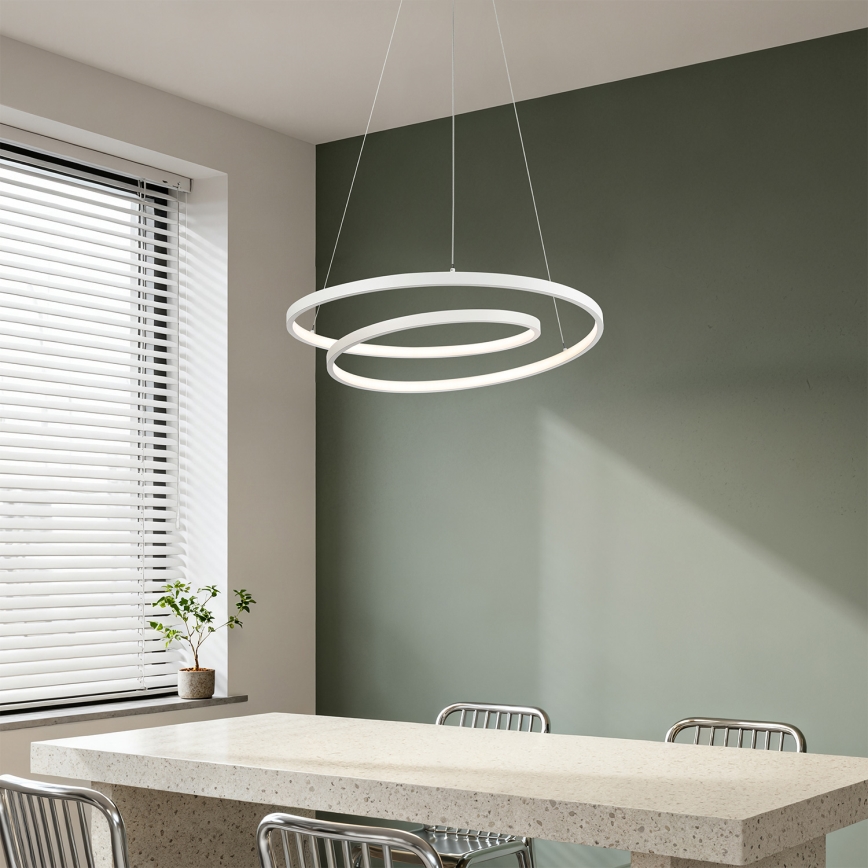 Brilagi - LED stmievateľný luster na lankách TWISTER LED/48W/230V 3000-6000K pr. 50 cm biela + diaľkové ovládanie