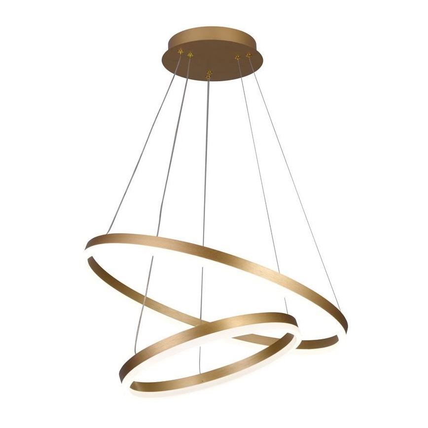 Brilagi - LED stmievateľný luster na lanku CIRCLE LED/70W/230V 3000-6500K pr. 60 cm zlatá s diaľkovým ovládaním
