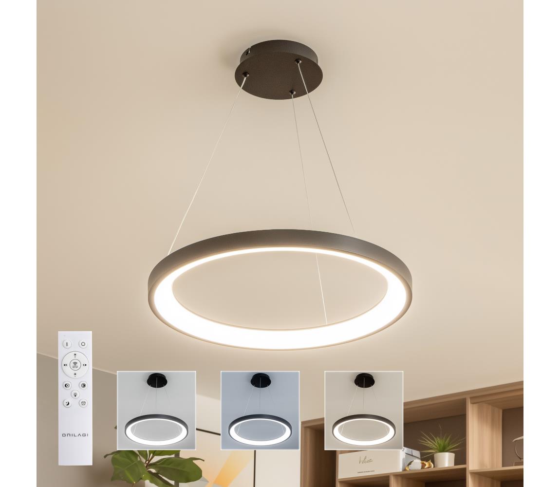Brilagi - LED stmievateľný závesný luster na lanku FALCON SLIM LED/42W/230V pr. 50 cm čierna +DO BRDX1330-500/CR