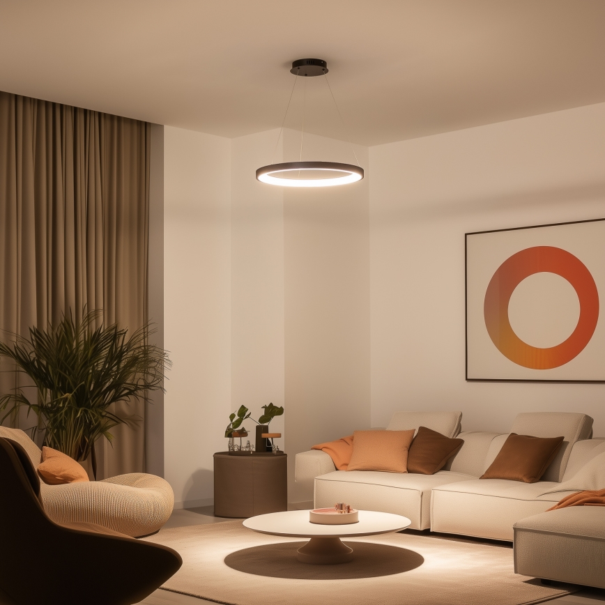 Brilagi - LED stmievateľný luster na lanku FALCON SLIM LED/42W/230V 3000-6500K pr. 50 cm čierny + diaľkové ovládanie