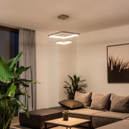 BRILAGI - LED stmievateľný luster na lanku FALCON SLIM LED/78W/230V 3000-6500K 50x50 cm béžová + diaľkové ovládanie