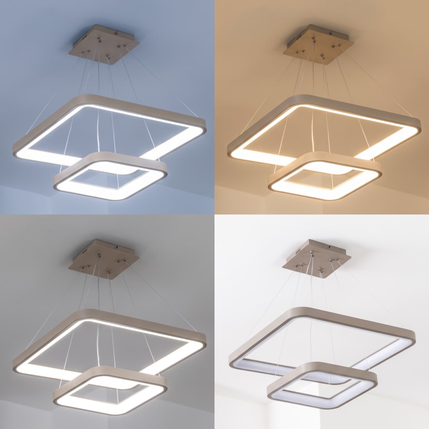 BRILAGI - LED stmievateľný luster na lanku FALCON SLIM LED/78W/230V 3000-6500K 50x50 cm béžová + diaľkové ovládanie