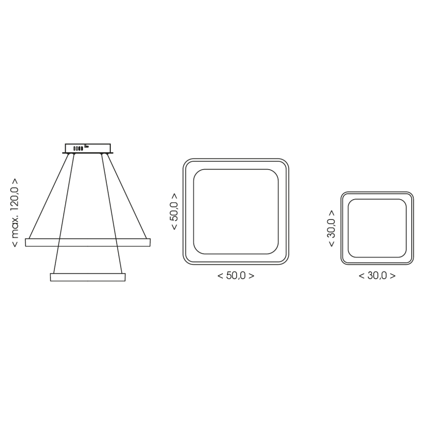 BRILAGI - LED stmievateľný luster na lanku FALCON SLIM LED/78W/230V 3000-6500K 50x50 cm béžová + diaľkové ovládanie