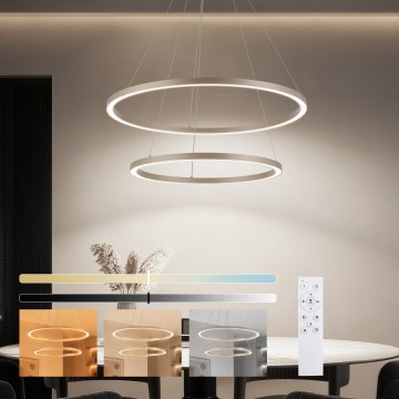 Brilagi - LED stmievateľný závesný luster PORTOFINO LED/98W/230V 3000-6000K pr. 80 cm béžový + diaľkové ovládanie